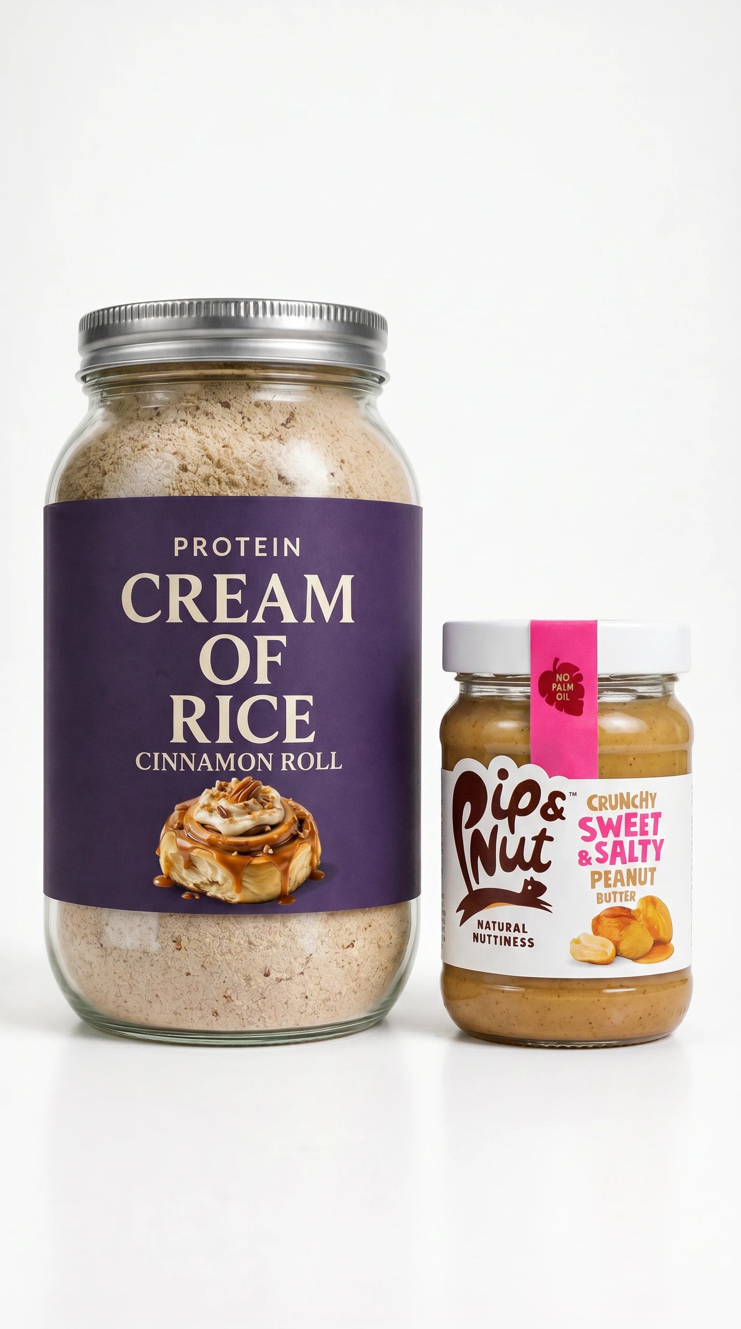 Protein Cream Of Rice Cinnamon Roll + Crunchy Pipe Nut Peanut Butter