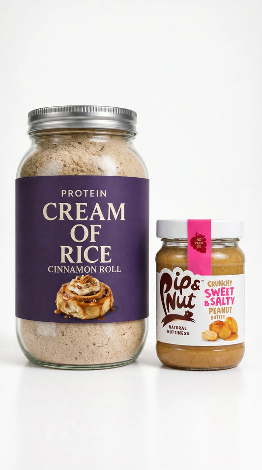 Protein Cream Of Rice Cinnamon Roll + Crunchy Pipe Nut Peanut Butter