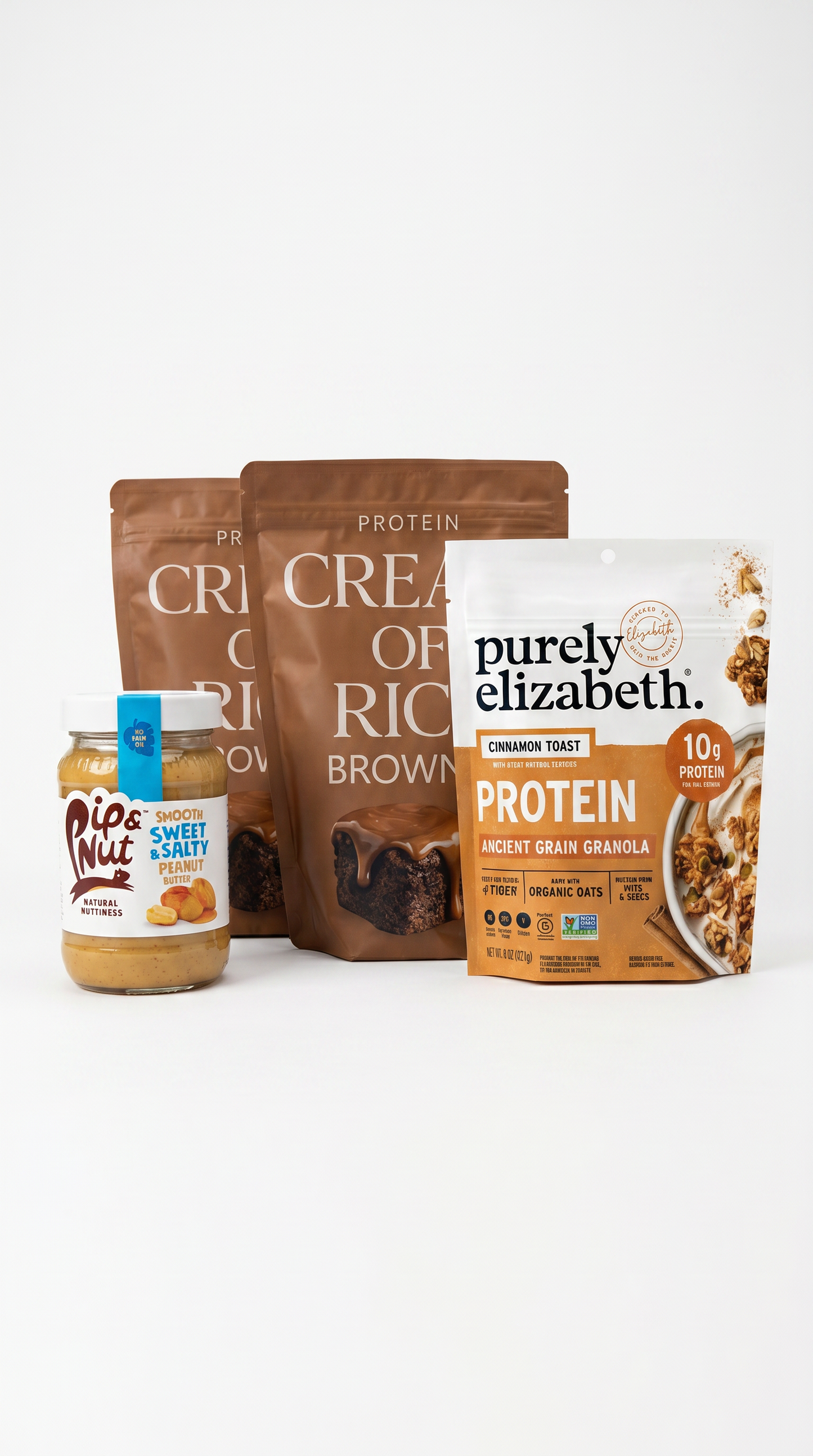 2 PCR brownie + 1 Granola Purely elizabeth + 1 peanut butter Pip & Nut