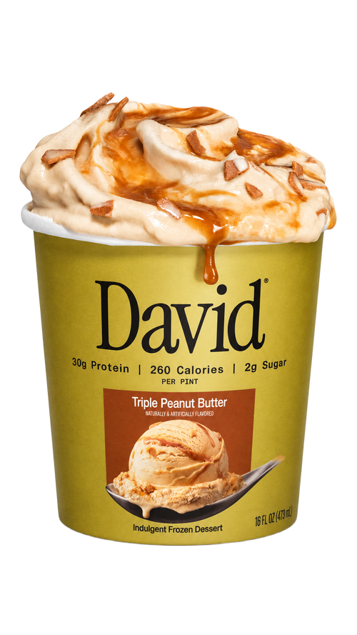 David Protein Frozen Dessert - Triple Peanut Butter (6 Pints)