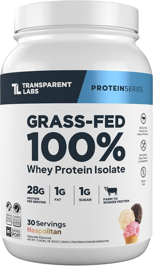 Transparent Labs Grass-Fed Whey Protein Isolate - Neapolitan