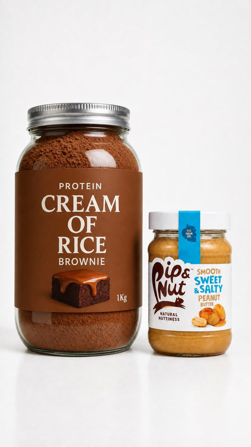Protein Cream Of Rice Brownie + Smooth Pip & Nut Peanut Butter