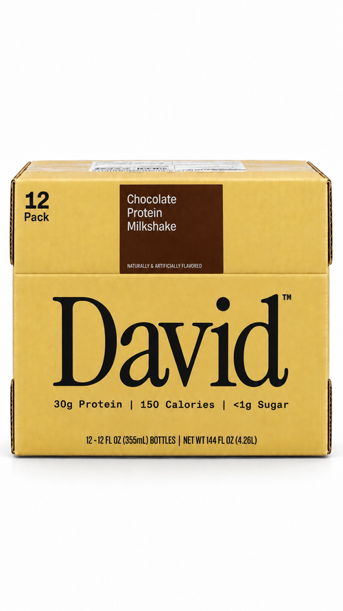 David Protein Milkshake - Chocolate (12 Count)
