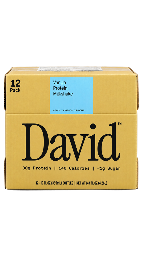 David Protein Milkshake - Vanilla (12 Count)