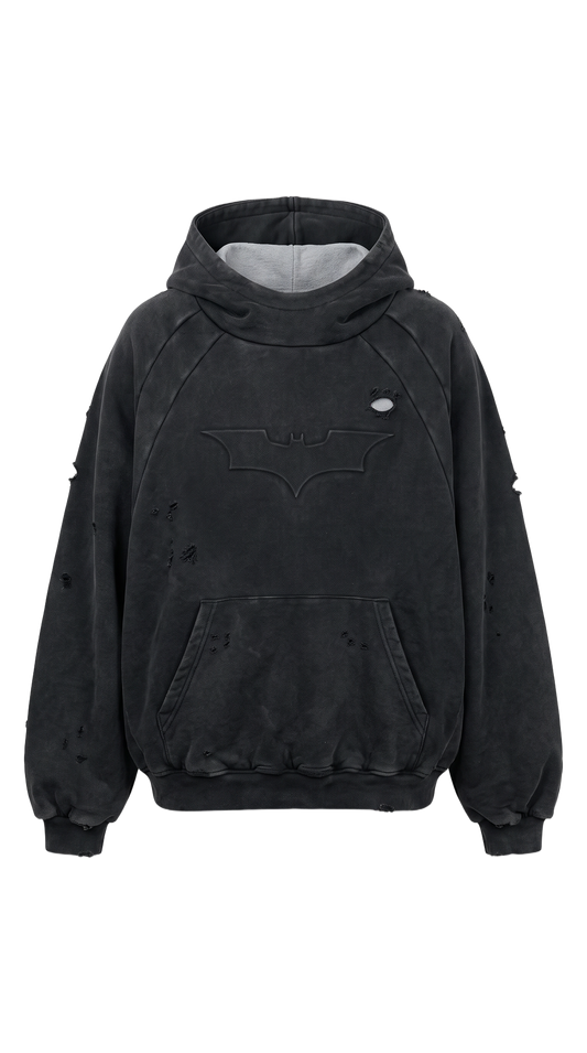 YoungLA Batman Washed Hoodie - Black