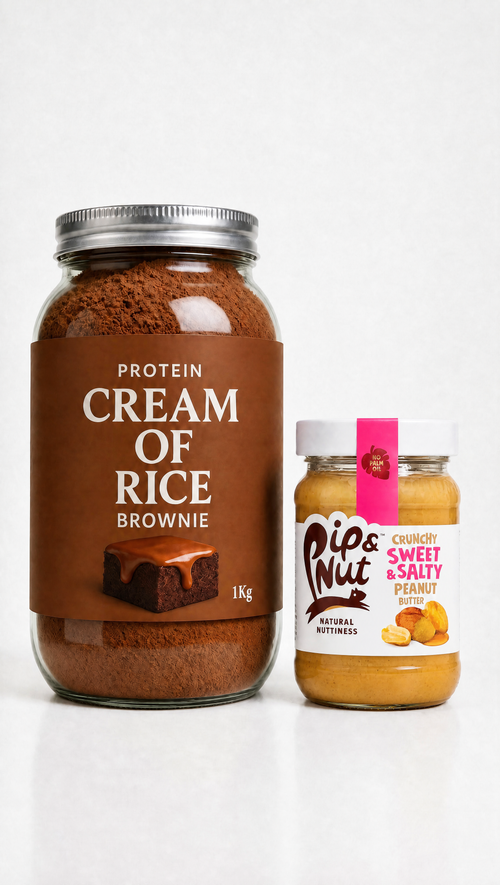 Protein Cream Of Rice Brownie + Crunchy Pip & Nut Peanut Butter