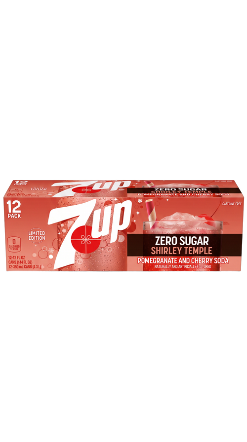 12 Cans Zero Sugar 7UP Shirley Temple