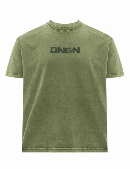 Acid Dungeon Oversized Tee - Olive Green