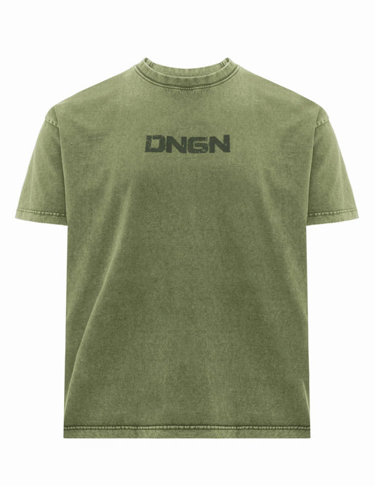 Acid Dungeon Oversized Tee - Olive Green