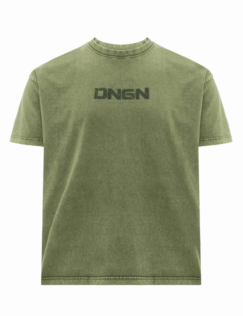 Acid Dungeon Oversized Tee - Olive Green