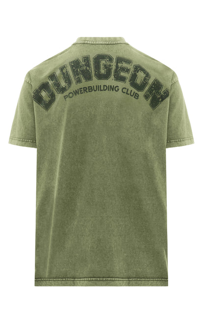 Acid Dungeon Oversized Tee - Olive Green