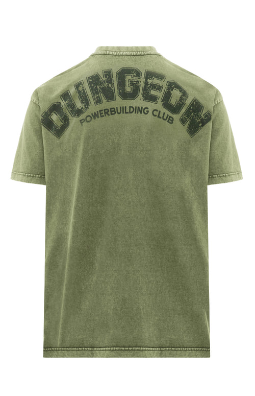 Acid Dungeon Oversized Tee - Olive Green